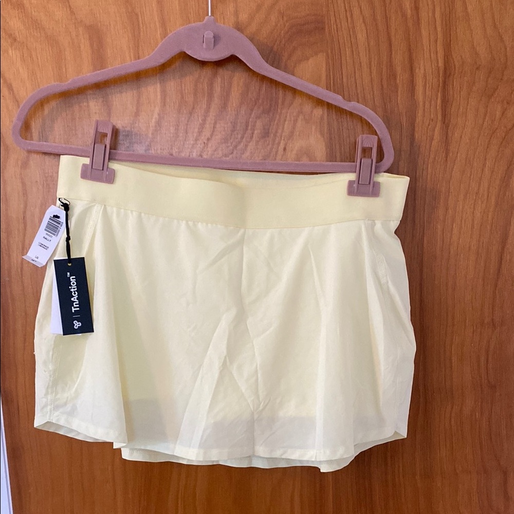 Aritzia Pale Yellow Mini Skirt